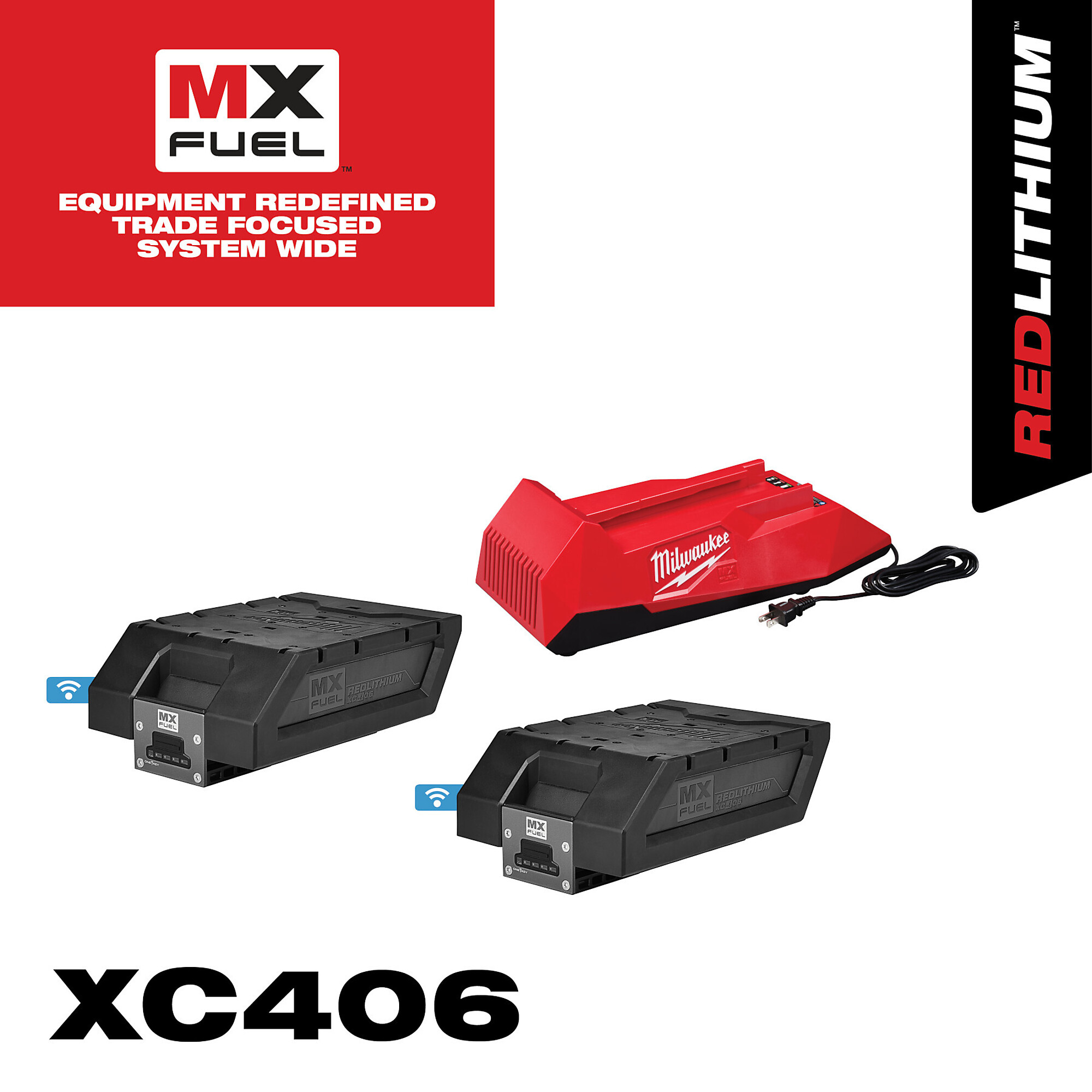 Milwaukee MX FUEL(tm) REDLITHIUM(tm) XC406 Battery/Charger Expansion Kit, Model# MXFC-2XC